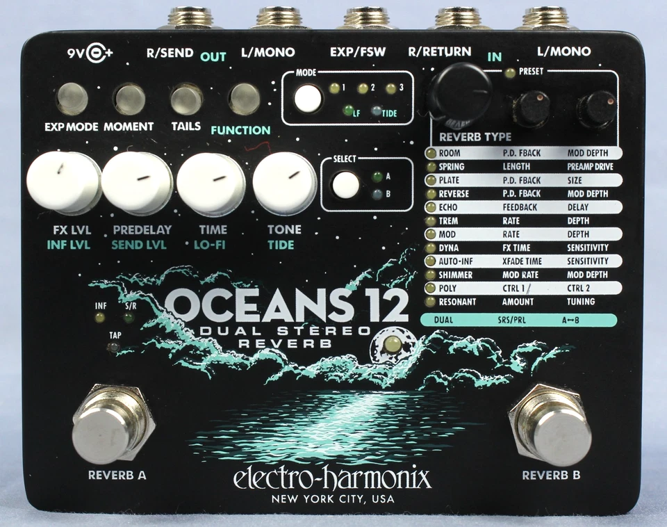 Electro-Harmonix Oceans 12 Dual Stereo Reverb Pedal - Image 2 of 4