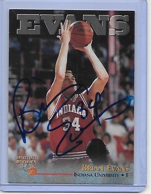 Basketball Card IP auto NBA BRIAN EVANS Indiana Hoosiers 1996 Scoreboard Rookies