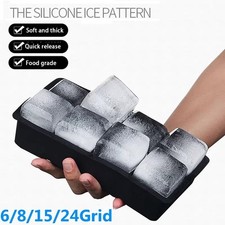 4/6/8/15 Grid Big Ice Tray Mold Giant Jumbo Large Food Grade Silicone Ice Cube S