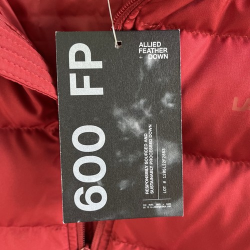 LANDS' END Men Dark Red Goose Down Insulated Puffer Vest L/T 42-44 Zip 600 Fill - Picture 7 of 15