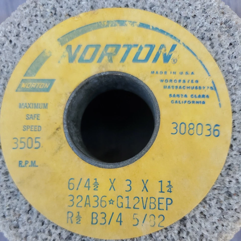 NORTON 6" Flared Cup Grinding Wheel USA NOS Fabrication Welders + - Image 2 of 4