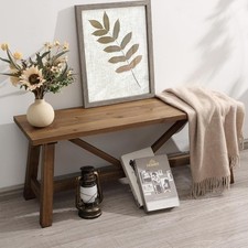 43" Farmhouse Wood Bench, Narrow Bench, Long Bench Seat for Entryway