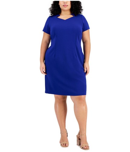 Connected Womens Notched Sheath Dress