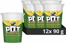Chicken & Mushroom Standard Pot Noodle Instant Vegetarian Snack S 12X 90 G