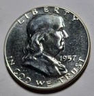 1957 FRANKLIN Half Dollar 50c Cents 90% Silver PROOF COIN ~Great Eye Appeal BUnc