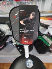 RPM Friction Pro V2 16mm Elongated Pickleball Paddle Raw Carbon Fiber Power Spin