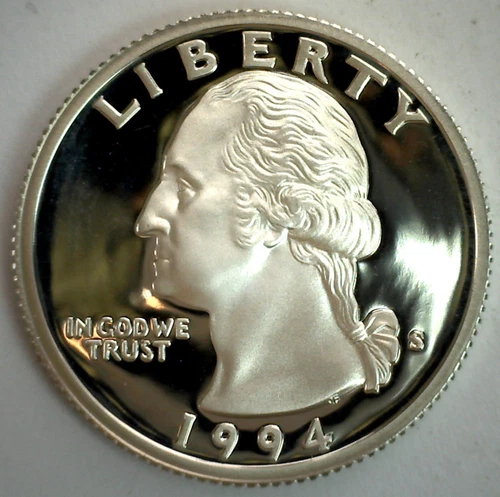 1994 S Silver Proof Washington Quarter 25c US Coin Beautiful Coin