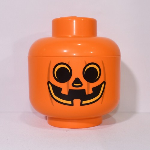 LEGO Halloween Pumpkin Jack O Lantern AND Skeleton Skull Storage Heads Small 922 - Picture 6 of 8