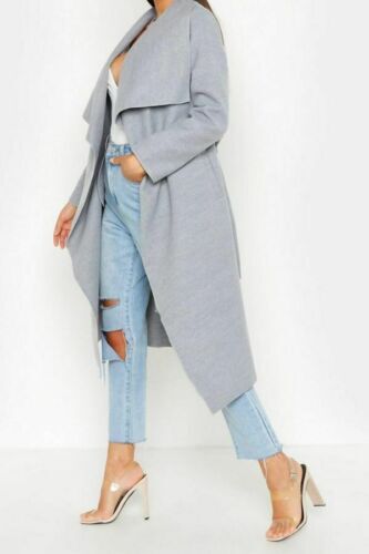Italian Ladies Belted Duster Jacker Drape Trench Womens Tunic Long Coat Girls UK - Bild 34 von 37