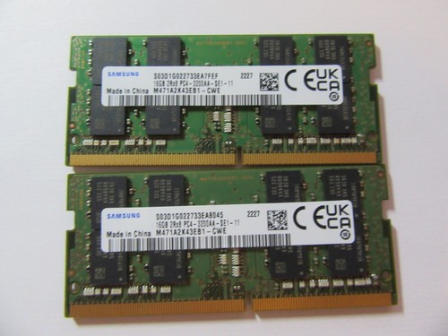 32GB (2x16GB) Samsung 2Rx8 PC4-3200AA, DDR4 Laptop Ram # M471A2K43EB1# 411