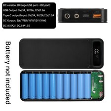 DC5/6/7/8/9/10/11/12V Adjustable Mobile Power Bank Case 10x18650 Battery Box