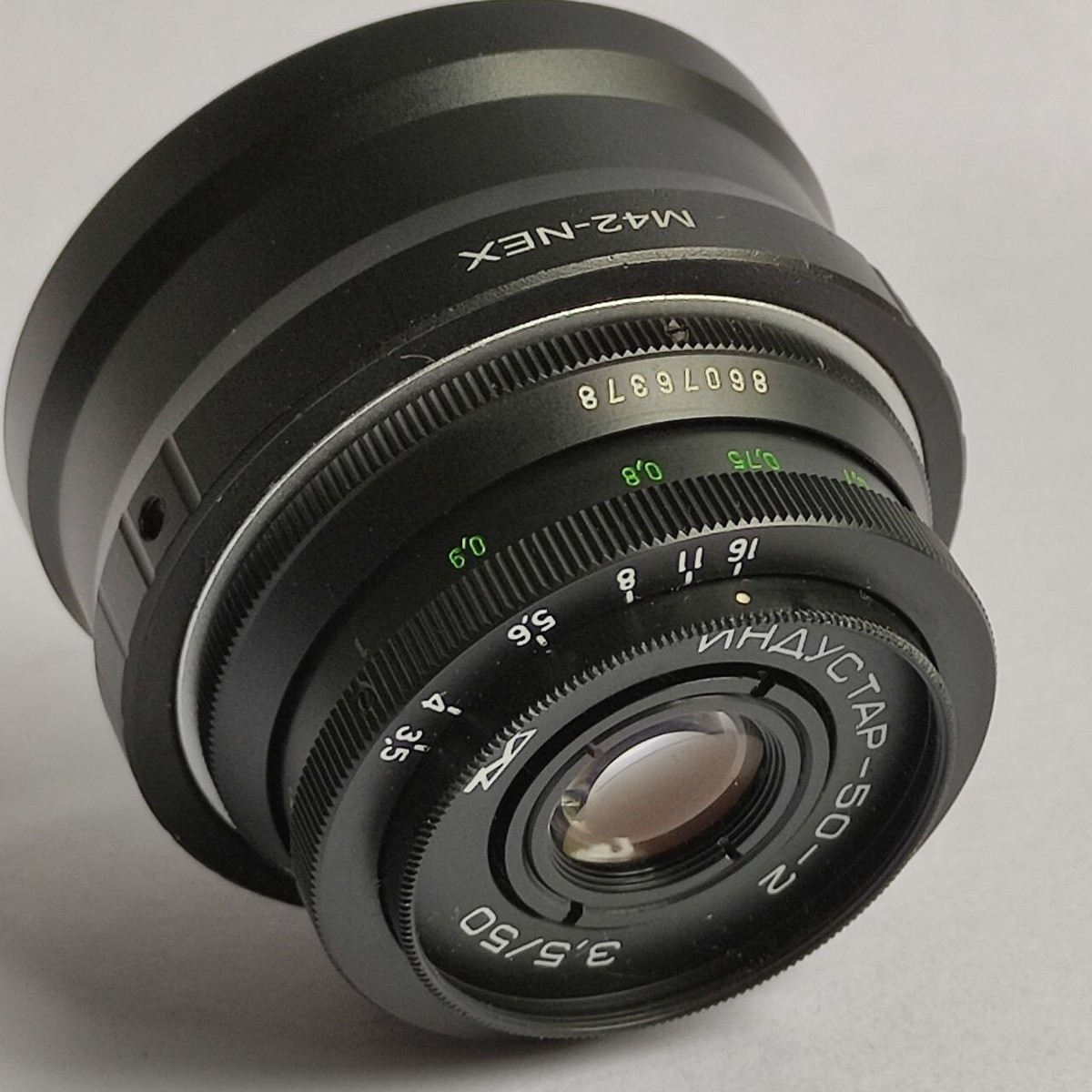 neco【フード・アダプタ付】INDUSTAR-50-2 3.5/50 Lens Soviet Industar 50-2 50mm f 3.5 M42 camera Mount