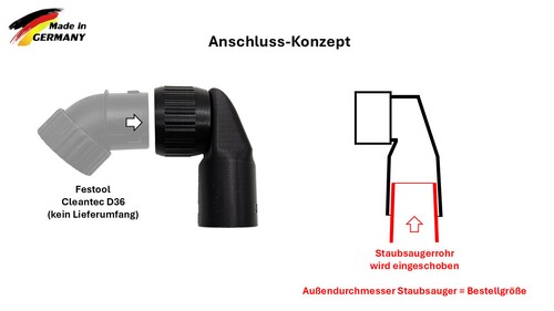 Festool Kapex Adapter Staubsaugeranschluss seitlich, drehbar & kollisionfrei - Bild 2 von 22