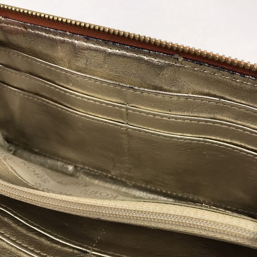 Michael Kors Signature MK Brown Khaki Jacquard Canvas Zip Around Wallet - Picture 13 of 16