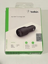 Belkin USB-C PD Dual Car Charger 36W - Black OPEN BOX