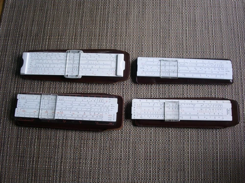 Rechenschieber 4 kleine  ARISTO  868 - 867U - 89 und Faber Castell 67/87 Rietz