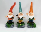 Solar Garden Ornament Gnome Powered Outdoor High Hat Lights Flowerbeds Borders