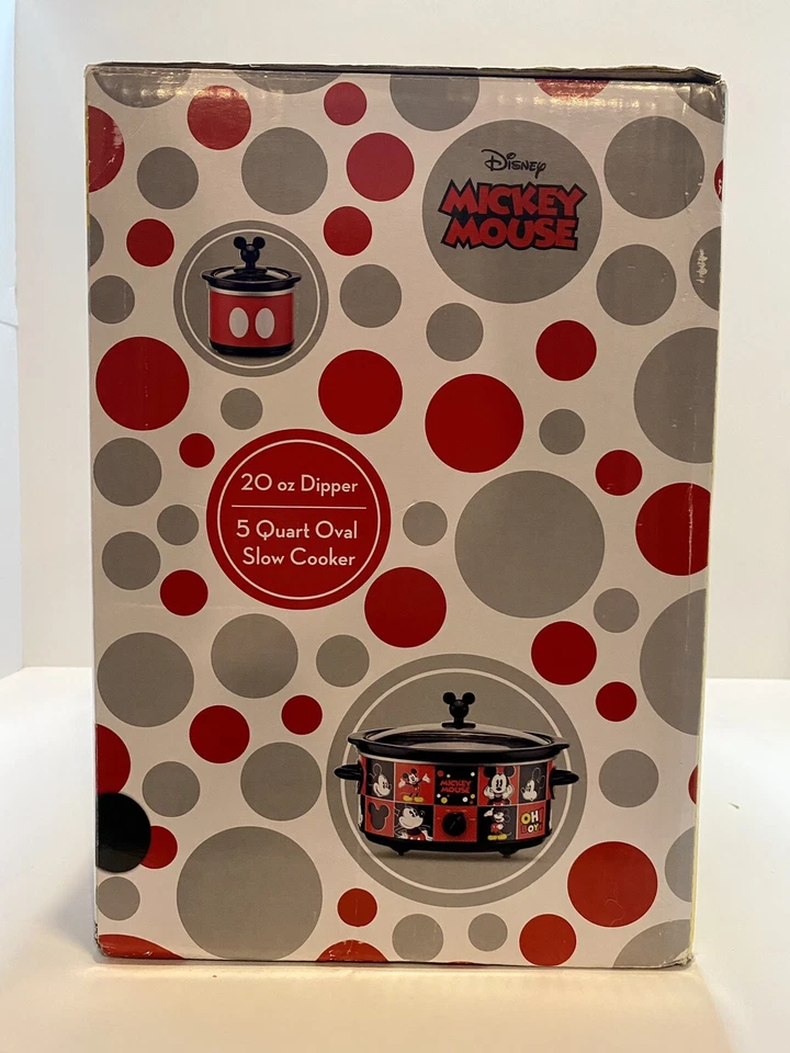 Olla de cocción lenta ovalada de 5 cuartos de galón Disney Mickey Mouse con cucharón de 20 OZ Foto 3 de 4