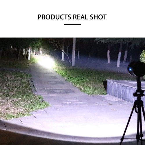 Solar LED Searchlight Rechargeable Spotlight Handheld Torch Light Lamp w Holder - Picture 15 of 19