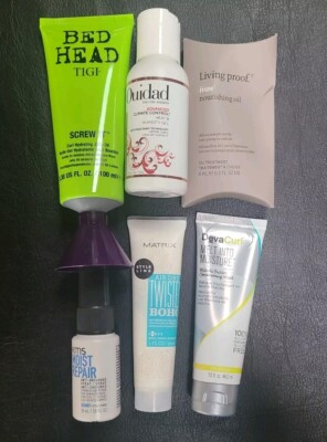 Lot Of 6 Travel Size Curly Hair Styling Products Bed Head, Deva Curl, Quidad,  