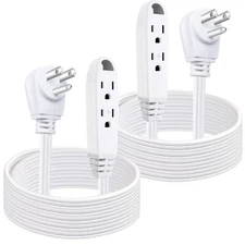 Kasonic 6 Feet 3 Outlet Extension Cord 2 Pack - Triple Wire Grounded Multi Ou...
