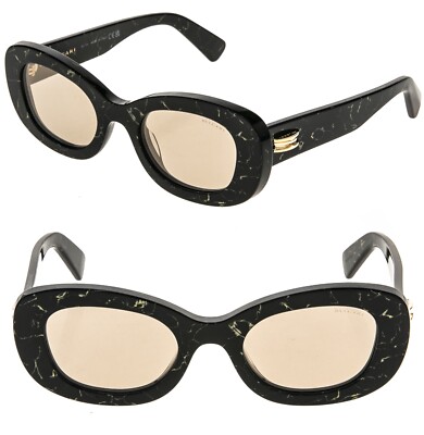 BVLGARI 40039 B.zero1 BV40039I Black Abstract Mirror Oval Sunglasses 05L Zero