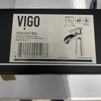 VIGO Single-Handle Single Hole Bathroom Faucet in Brushed Nickel