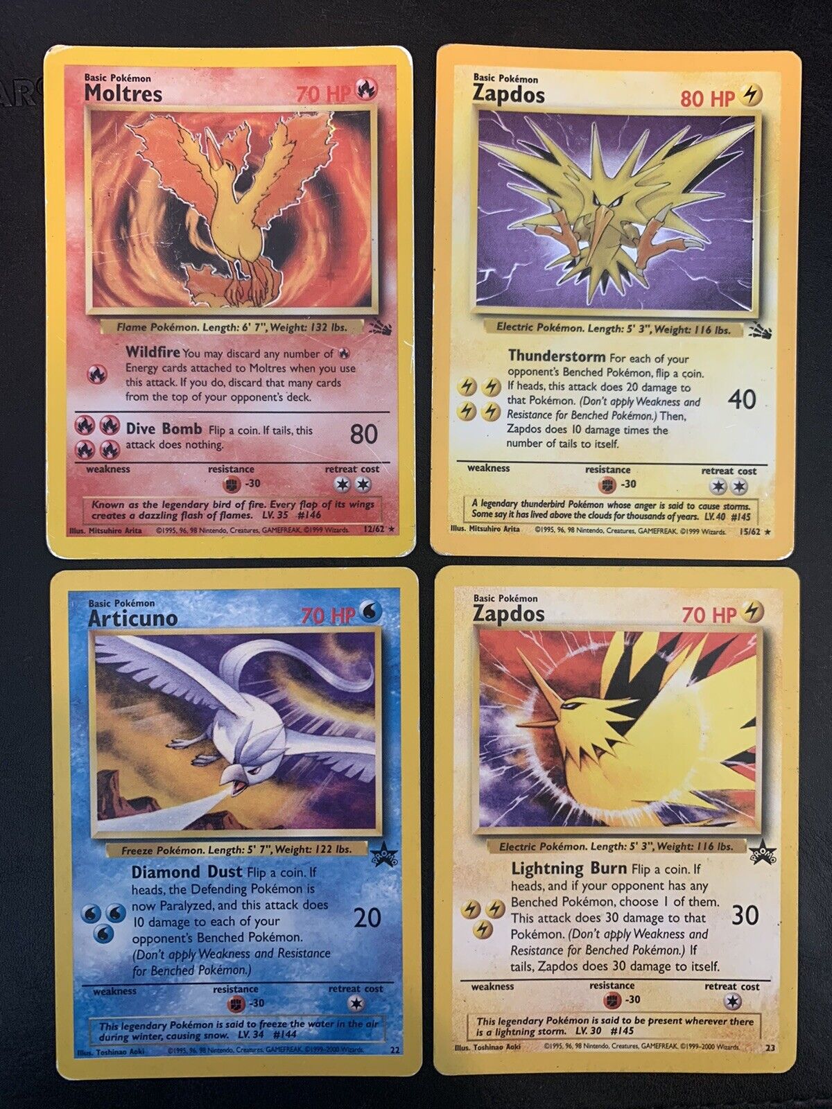 Articuno Moltres Zapdos - Pokemon Go - Foil - Legendary Card Lot - 3 Card  Set