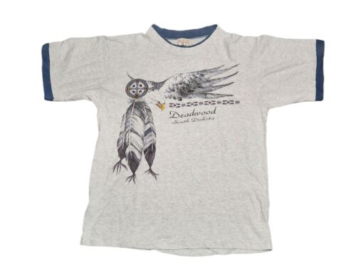 Vintage Alore Deadwood South Dakota T-Shirt Size Medium M Vtg Bald Eagle