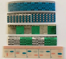 1970's VARI-VUE TEXACO EVER READY 5 Lenticulars 6-7" inch Ruler Measurents VTG