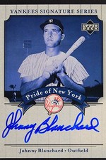 Johnny Blanchard (d.2009) Autographed 2003 UD NY Yankees Series Signed Card 16M 