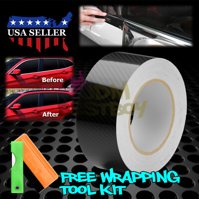 Gloss / Matte / Carbon Fiber Style Black Vinyl Wrap Roll Chrome Delete1 Car Trim
