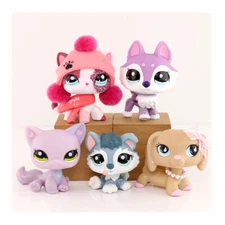 5x lps Pet Shop Dachshund Baby Husky Cat Dog Animal Toy Kids Gift Collect Figure