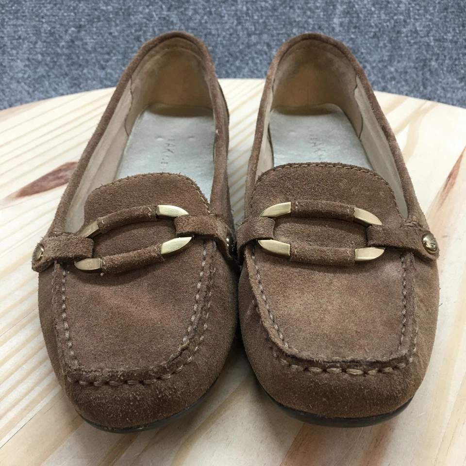 Zapatos Anne Klein Mujer 9 M AK7Orra Informales Sin Cordones Mocasín Marrón Gamuza Cuero Foto 4 de 4