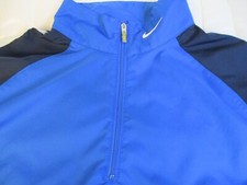Nike Jacket Youth 10-12 Medium Blue Black White 1/4 Zip Windbreaker Lightweight