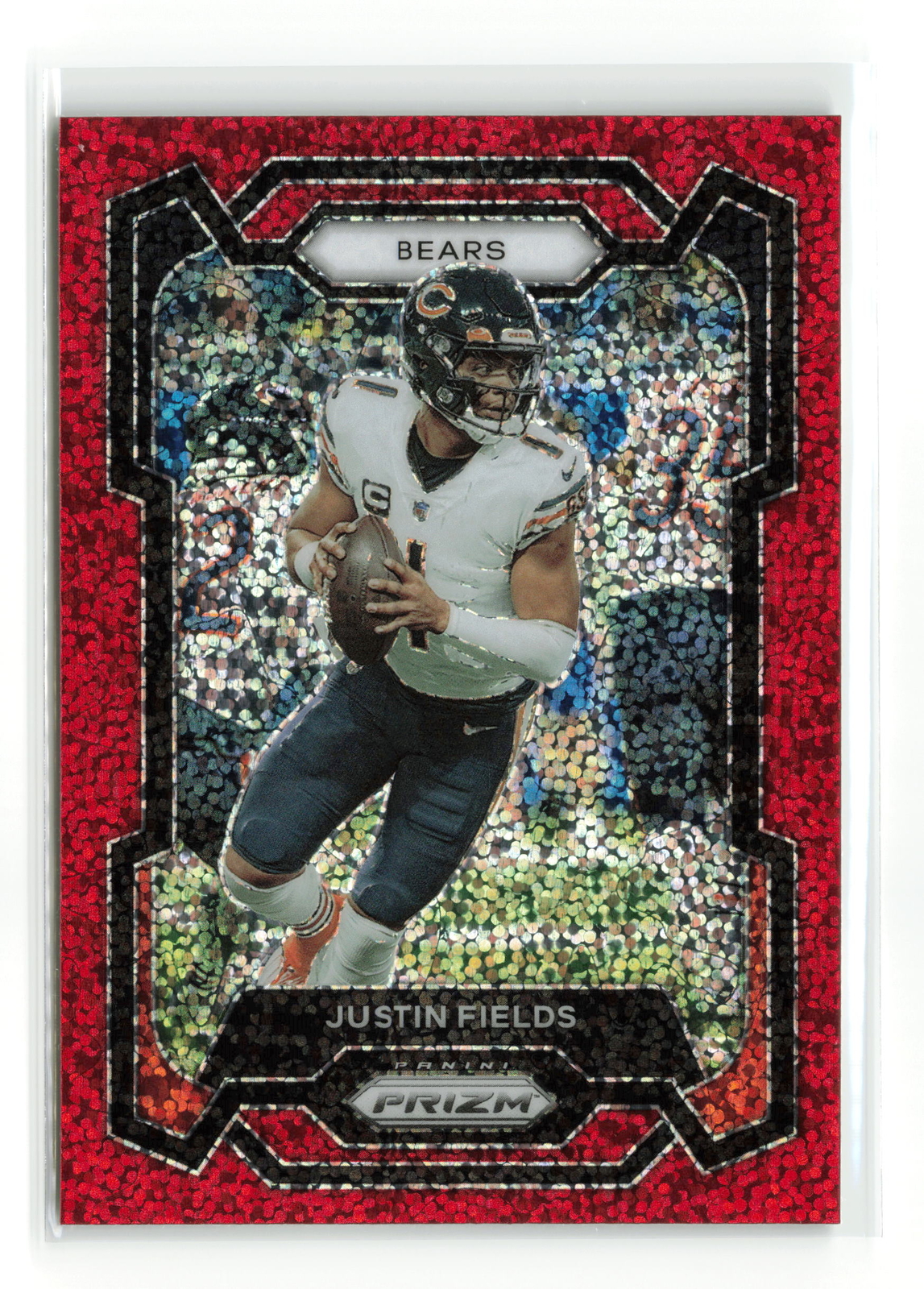 JUSTIN FIELDS #48 2023 PANINI PRIZM BEARS RED SPARKLE