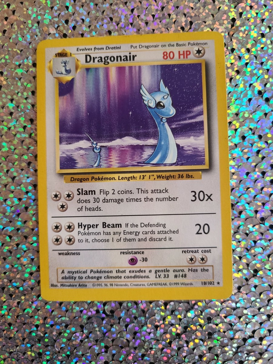 dragonair pokemon card value 18 102 Base Set Rare #18 choose and discard. Set: Base Set (Shadowless) Card: