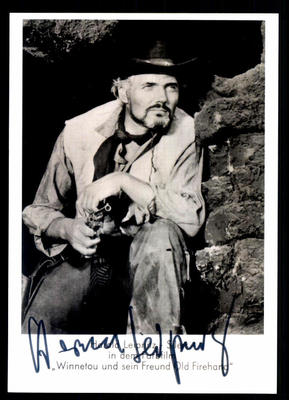 Harald Leipnitz autograph card known from Winnetou