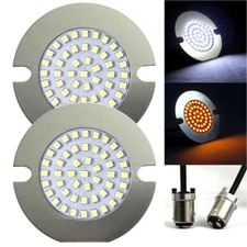 Eagle Lights Harley LED Front Turn Signals for 3 1/4" Flat Style w Smoked Lenses