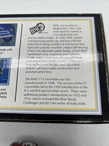 RARE LIMITED EDITION PEDAL CAR BANK #1 Of 2508 Crown Premiums BMC CONVERTIBLE - Picture 14 of 16