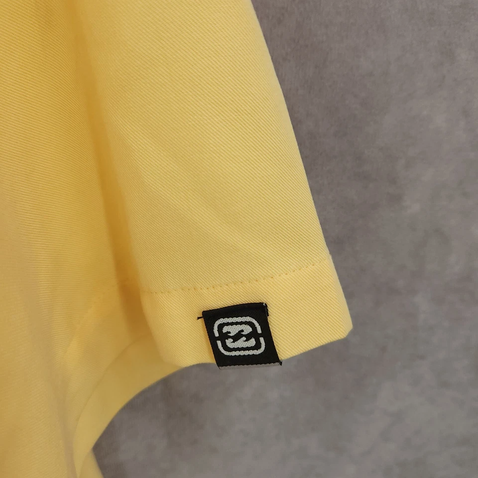 Billabong Shirt Mens XL Yellow Button Up Short Sleeve Mesh Back Skater - Image 4 of 4