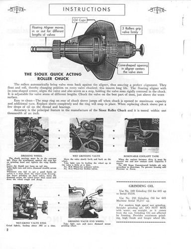 Valve Grinder Instruction & Parts Manual Fits Sioux Model 645 & 645L - Picture 5 of 15