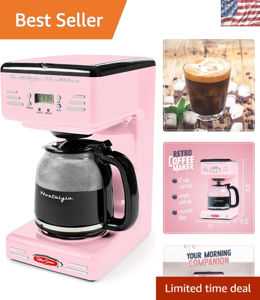Nostalgia Retro 12-Cup Coffee Maker - Pink