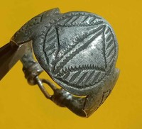 ANCIENT VIKING NORSE SILVER RING WITH RUNIC ENGRAVING