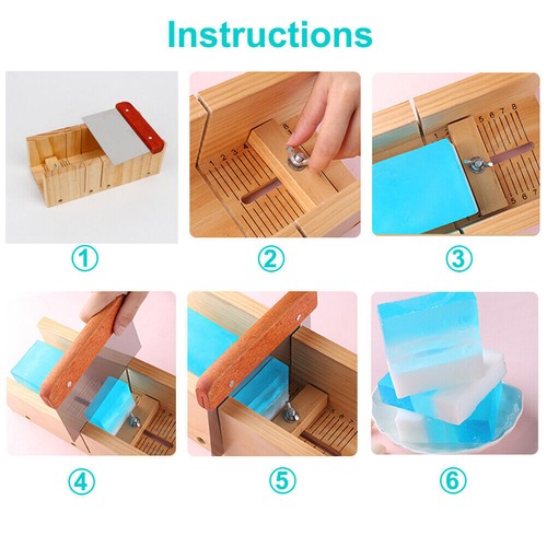 9 Pcs Soap Making Tool Kit Loaf Soap Mould Wooden Soap Cutter Slicer Tools - Picture 7 of 8