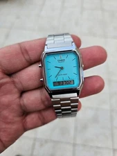 Casio AQ-230 Retro Dual Time Watch - Ice Blue Color | Unisex