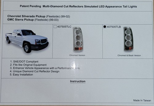 Silverado 1500 2500 3500 99-03GMC SierraTailLights LED LOOK Fit For 03-06 Chevy - Picture 4 of 4