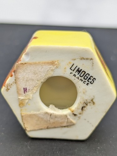 Juego de 3 piezas Limoges pareja cortejo miniatura amarillo y dorado - Imagen 7 de 11