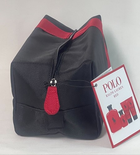 BNWT Ralph Lauren Polo Red Travel Toiletry Cosmetic Bag w/ Zipper - Black & Red - Picture 8 of 8