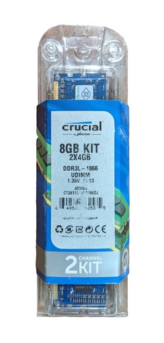 Crucial 8GB Kits (2x4GB) DDR3L 1866 UDIMM 1.35V CT2K51264BD186DJ 4D3064 NEW